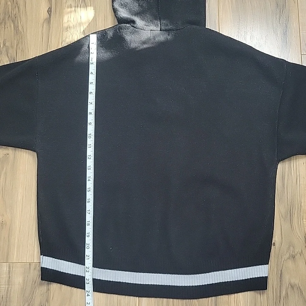 Juicy By Juicy Couture Black and Gray Knit Sweater with Hoodie
